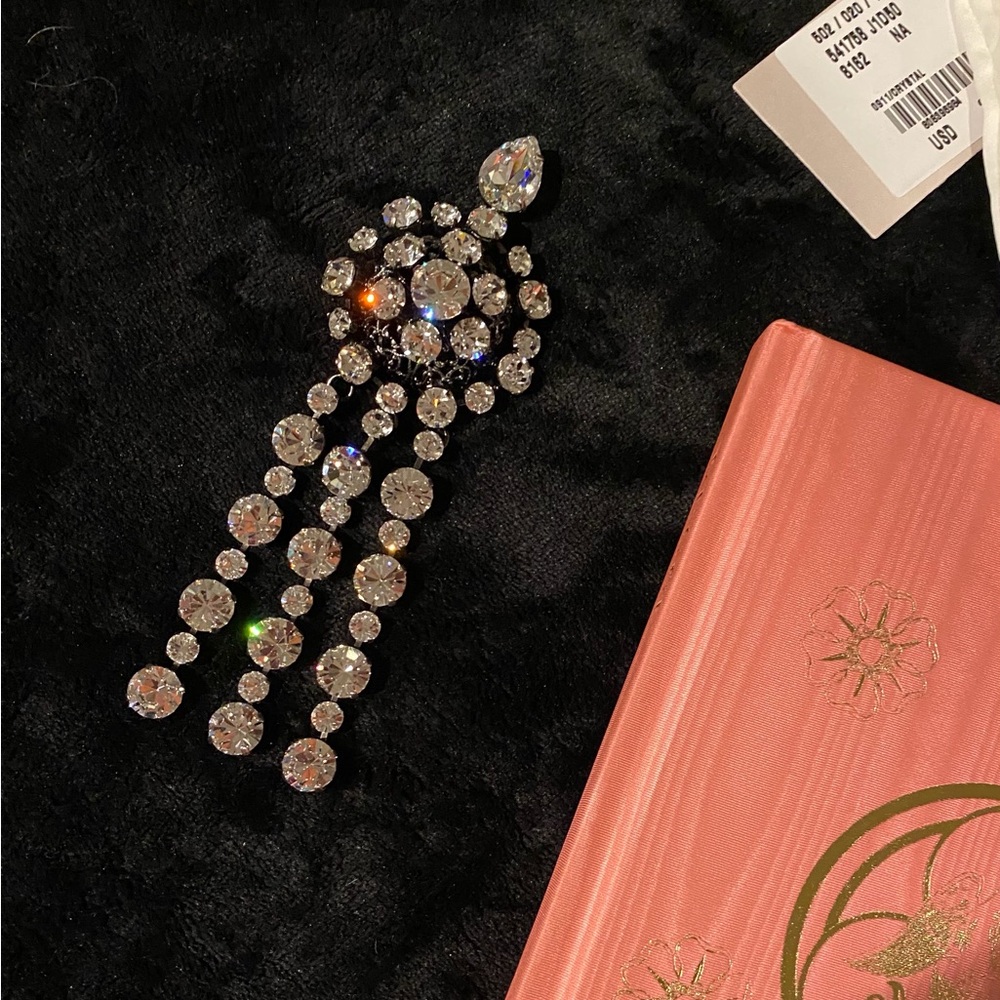 Authentic Gucci Crystal Palladium Brooch